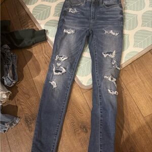 American Eagle Outfitters Ripped Dark Blue Skinny Jeans